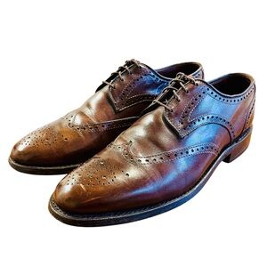 ALLEN EDMONDS Hindsdale Brown Wingtip Oxfords Derby Dress Shoes Sz‎ 8 Made USA
